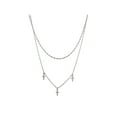 thumbnail image 1 of Sterling Silver Double Layered Cross Charms Necklace 18 Inches, 1 of 4