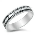 thumbnail image 1 of Sterling Silver Double Rope Designer Band Ring Size 7, 1 of 3