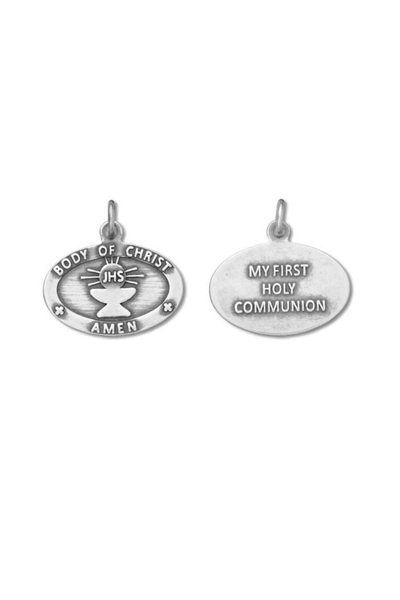 Sterling Silver Double Sided My First Holy Communion Charm Item #50640