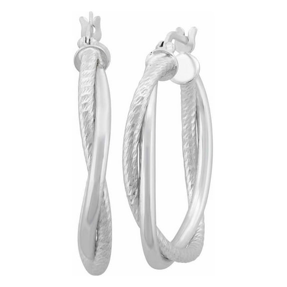 Sterling Silver Double Twist Hoop Earrings