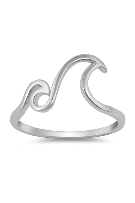 Sterling Silver Double Waves Ring