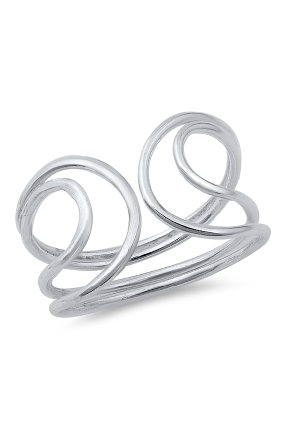 Sterling Silver Double Wire Design Open Ring Size 7