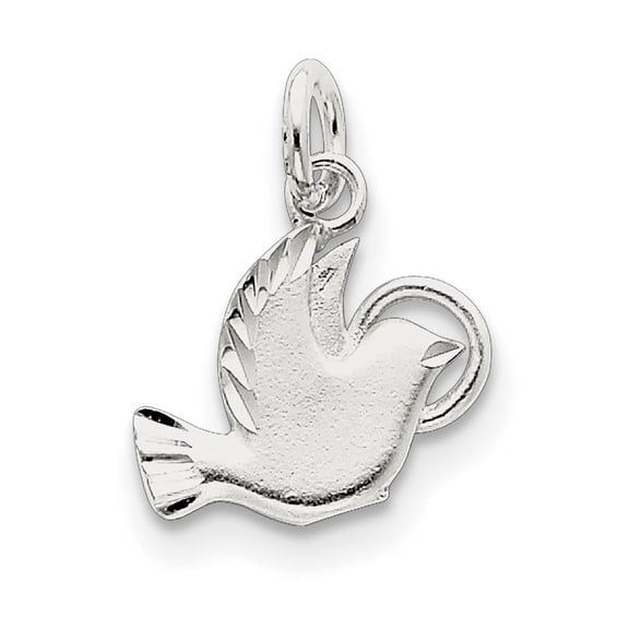 Sterling Silver Dove Charm (15 X 16) Made In India qc1997