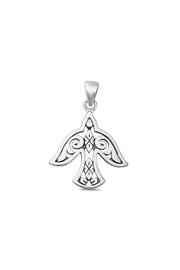 Sterling Silver Dove Peace Pendant High Polished Bird Charm .925 New Jewelry Female Unisex