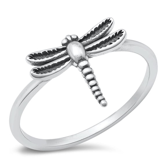 Sterling Silver Dragonfly Ring Size 4