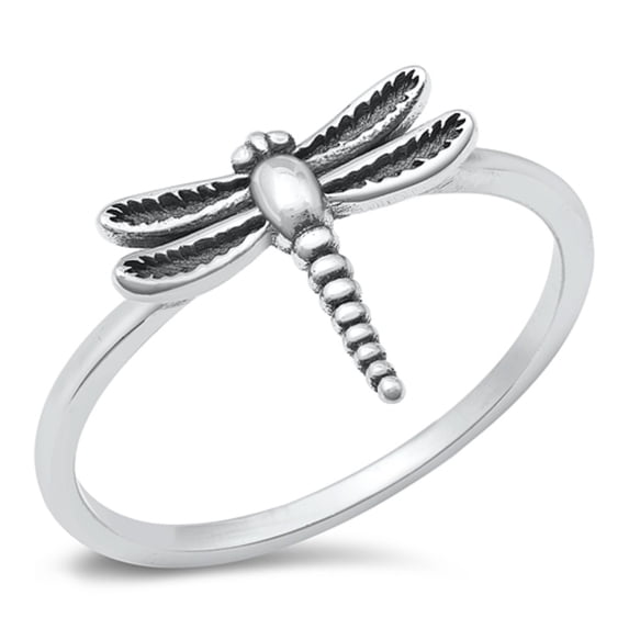 Sterling Silver Dragonfly Ring Size 9