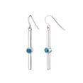 thumbnail image 1 of Sterling Silver Drop & Dangle Bar Earrings with Turquoise Stone, 1 of 4