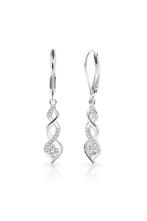 Sterling Silver Drop Dangle Earrings for Women Cubic Zirconia Hanging Dangle Earrings Long Infinity Drop Earring Jewelry Gifts