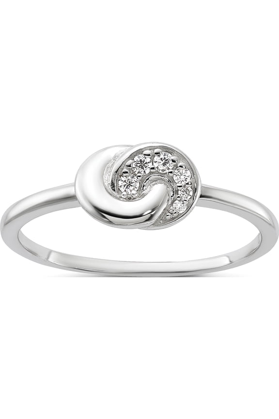 Sterling Silver E-Coated Cz Ringsize 8 - Jbsp