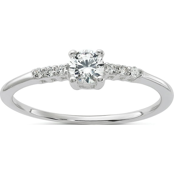 Sterling Silver E-Coated Cz Ringsize 8 (Width 1) - Jbsp