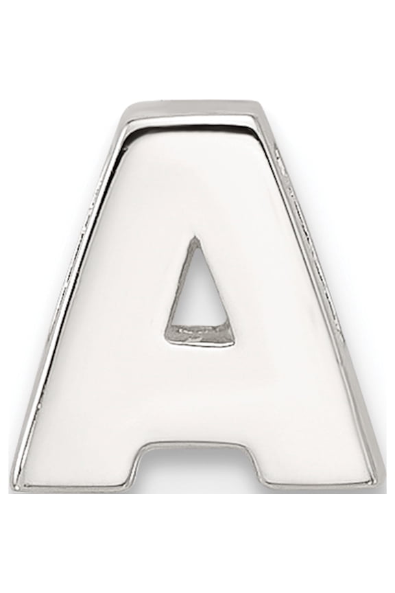 Sterling Silver E-coated Letter A Slide Charm