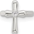thumbnail image 1 of Sterling Silver E-Coated Polished Cz Cross Single Cuff Earring (Width 9) (Length 10.35) - Jbsp, 1 of 5