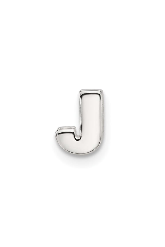 Sterling Silver E-coated Letter J Slide Charm