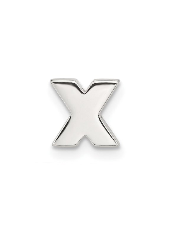 Sterling Silver E-coated Letter X Slide Charm