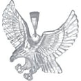 thumbnail image 1 of Sterling Silver Eagle Charm Pendant Necklace with Diamond Cut Finish and 24 Inch Figaro Chain, 1 of 3