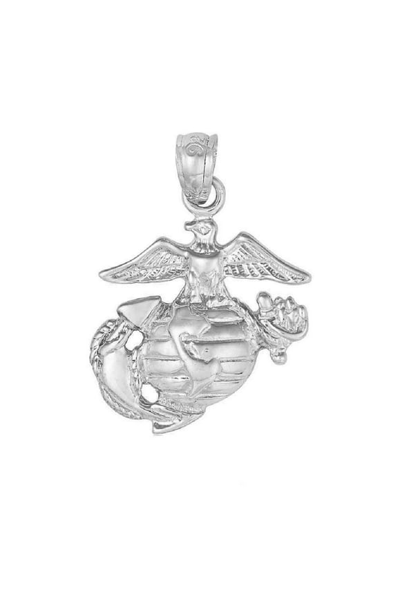Sterling Silver Eagle, Globe, Anchor Charm Pendant