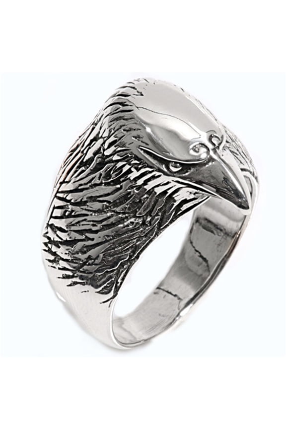 Sterling Silver Eagle Head Ring 19mm ( Size 9 to 13)