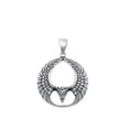 thumbnail image 1 of Sterling Silver Eagle Medallion Pendant Oxidized Raptor Biker Charm Jewelry Female Unisex, 1 of 3
