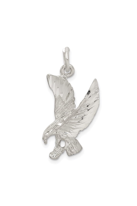 Sterling Silver Eagle Pendant Necklace for Men and Unisex Wear, Detailed Flying Bird Symbolizing Freedom, Strength, Patriotic and Nature Inspired Jewelry for Everyday or Casual Style