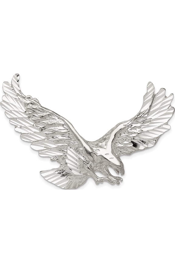 Sterling Silver Eagle Pendant Solid Casted Diamond-cut Handcrafted Inspired Sparkle-worthy Celebrate milestones with style and brilliance