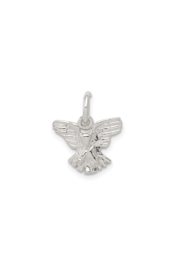 Sterling Silver Eagle Pendant with Spread Wings for Men and Women, Symbol of Freedom Strength and Vision, Native Style Wildlife Jewelry for Necklace or Bracelet