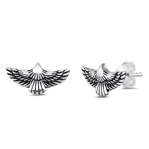 Sterling Silver Eagle Stud Earrings