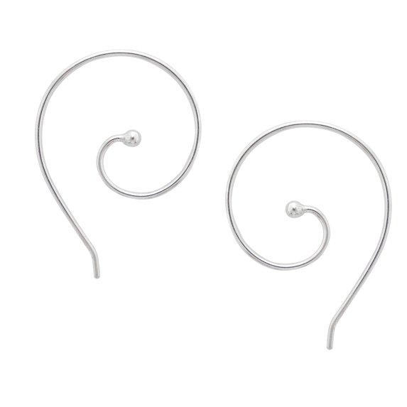 Sterling Silver Ear Spiral Pull Through Earrings