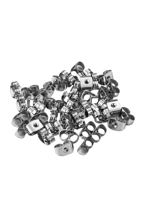 Sterling Silver Earring Backs Replacements for Posts, Pierced Earring Backings Secure for Studs, Hypoallergenic,6x4mm