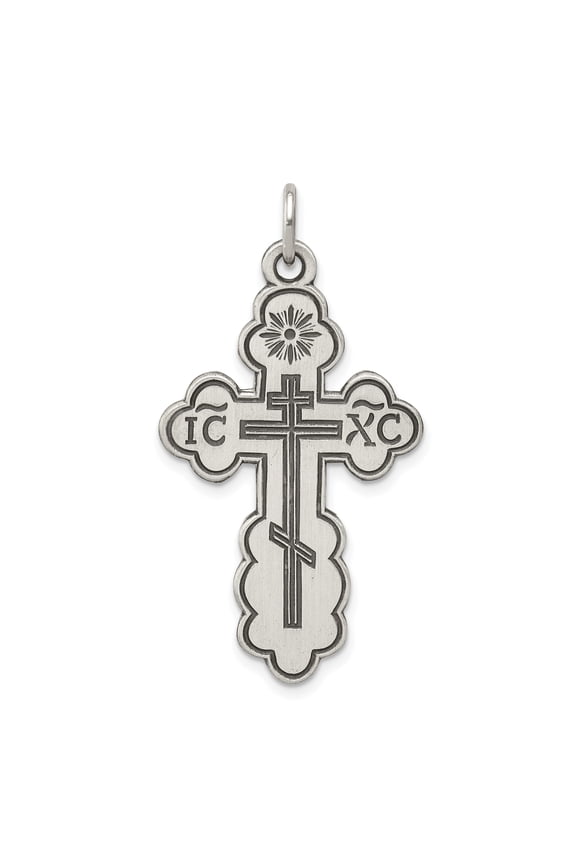 Sterling Silver Eastern Orthodox Cross Pendant