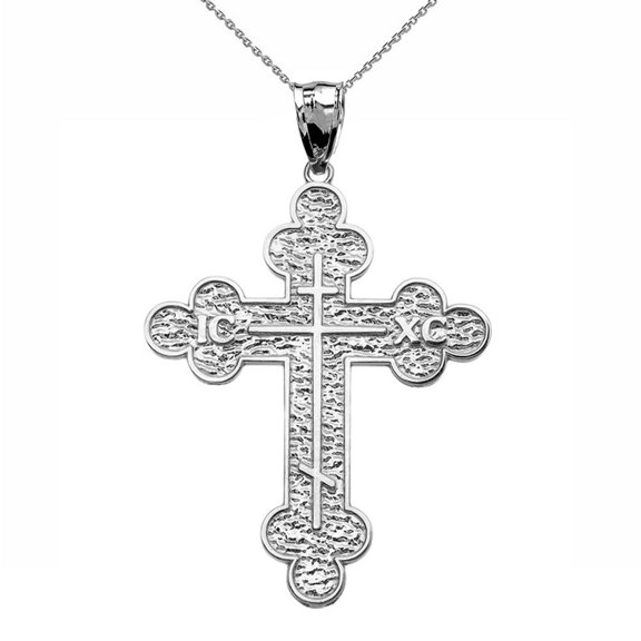 Sterling Silver Eastern Orthodox ICXC Cross Pendant Necklace, 20"