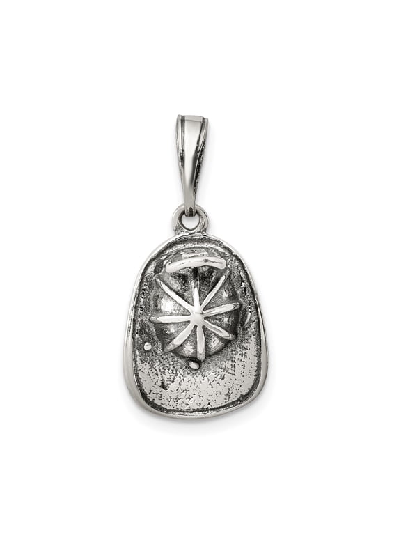 Sterling Silver Eight-Point Starburst Pendant Charm, Hammered Celestial Design