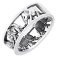 thumbnail image 1 of Sterling Silver Elephant Family Migration Ring Size 6, 1 of 3