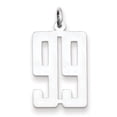 thumbnail image 1 of Sterling Silver Elongated Number 99 Charm Pendant, 1 of 2