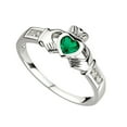 thumbnail image 1 of Sterling Silver Emerald Claddagh Ring, 1 of 1