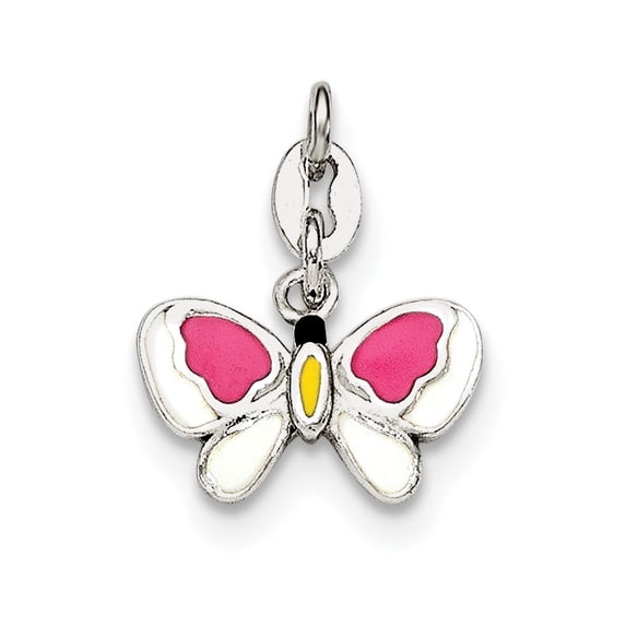 Sterling Silver Enamel Butterfly Pendant