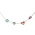 thumbnail image 1 of Sterling Silver Enamel Open shapes necklace, 1 of 4