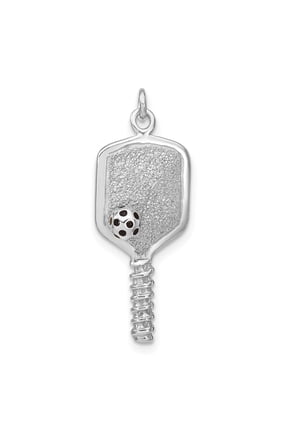 Sterling Silver Enamel Pickleball Charm