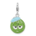 thumbnail image 1 of Amore La Vita Sterling Silver Enameled 3-D Sad Face w/ Lobster Clasp Charm, 1 of 4