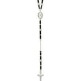 thumbnail image 1 of Sterling Silver Enameled & Black Glass Bead Rosary 24 Inch Necklace Made In India qh4997-24, 1 of 6
