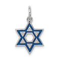 thumbnail image 1 of Sterling Silver Enameled Blue Star of David Charm Pendant, 1 of 4