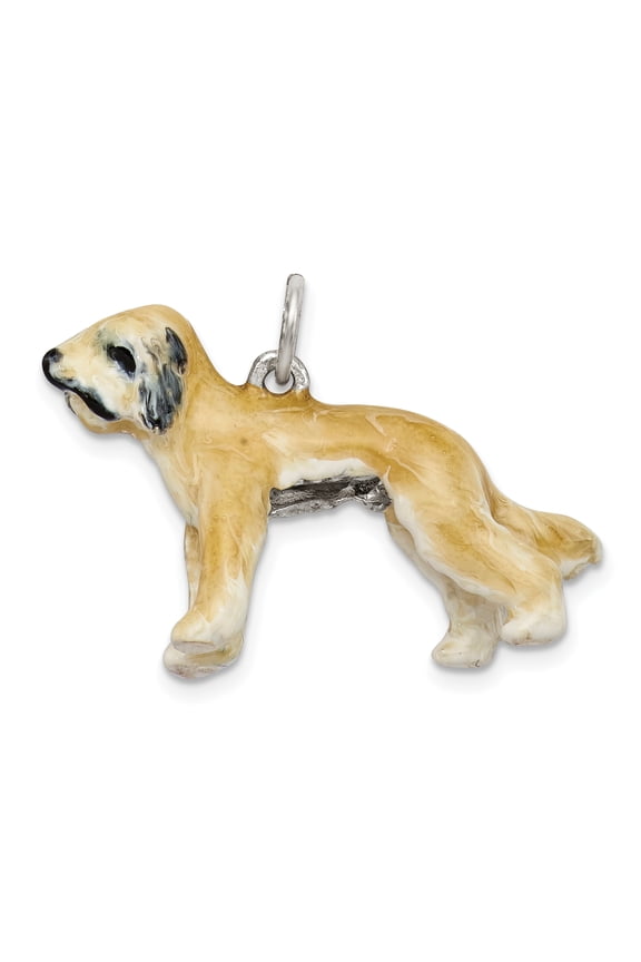Sterling Silver Enameled Briard Charm