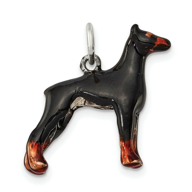 Dog Breed 3-D Doberman Pinscher Charm Sterling Silver Dog Breed 3-D Doberman Pinscher Charm Sterling Silver