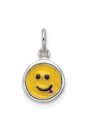 Sterling Silver Enameled Emotion Face Charm Pendant