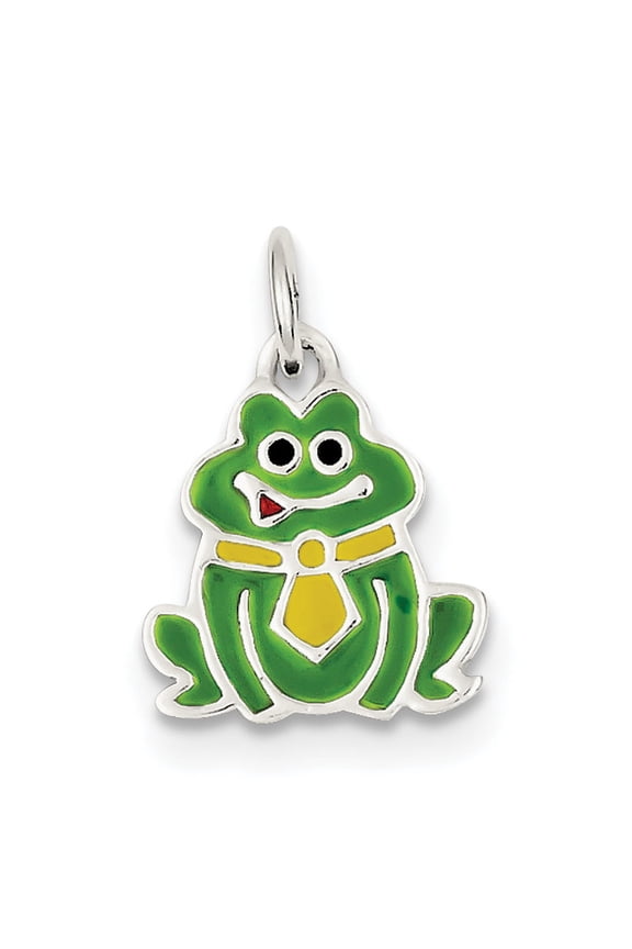 Sterling Silver Enameled Frog Charm