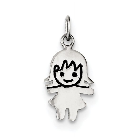 Sterling Silver Enameled Girl Charm
