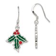 thumbnail image 1 of Sterling Silver Enameled Holly Earrings Sterling Silver Earrings, 1 of 1
