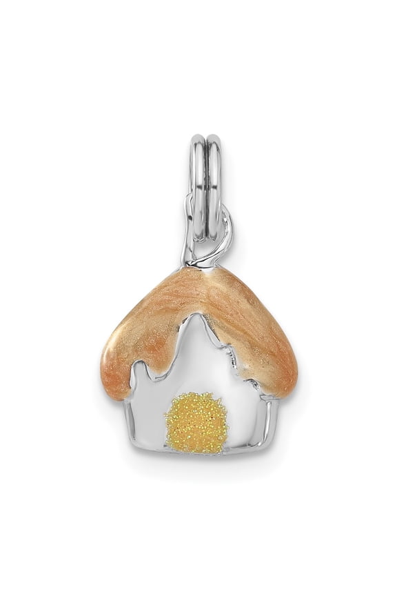 Sterling Silver Enameled House Charm