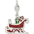 thumbnail image 1 of Sterling Silver Enameled Santa's Sled Charm (30 X 20) Made In India qc6880, 1 of 2