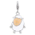 thumbnail image 1 of Amore La Vita  Sterling Silver Rhodium-plated Polished Enameled Sheep Charm with Fancy Lobster Clasp, 1 of 3
