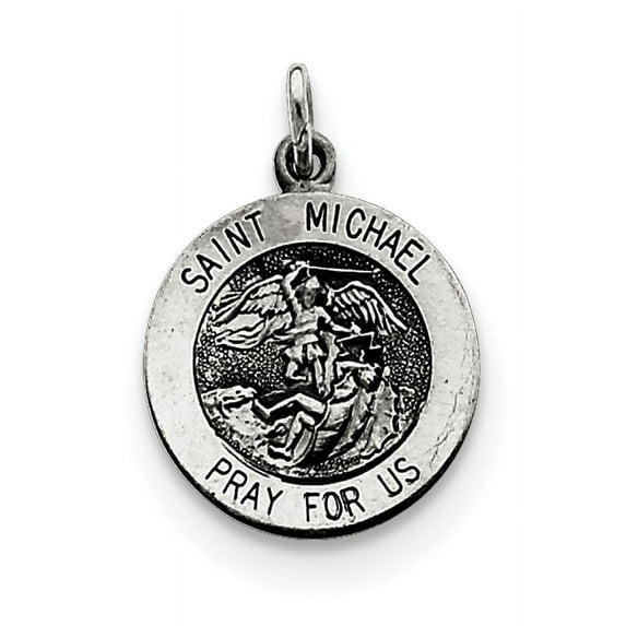 Sterling Silver Antiqued Saint Michael Medal